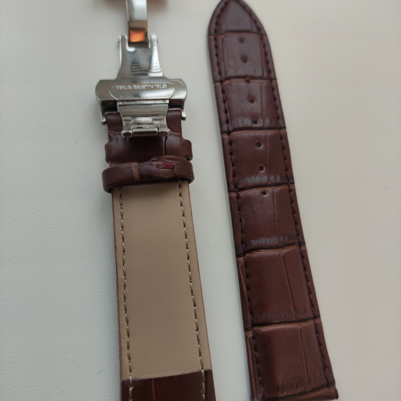 Змінний шкіряний ремінець 20 мм Коричневий