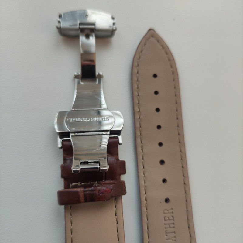 Змінний шкіряний ремінець 20 мм Коричневий