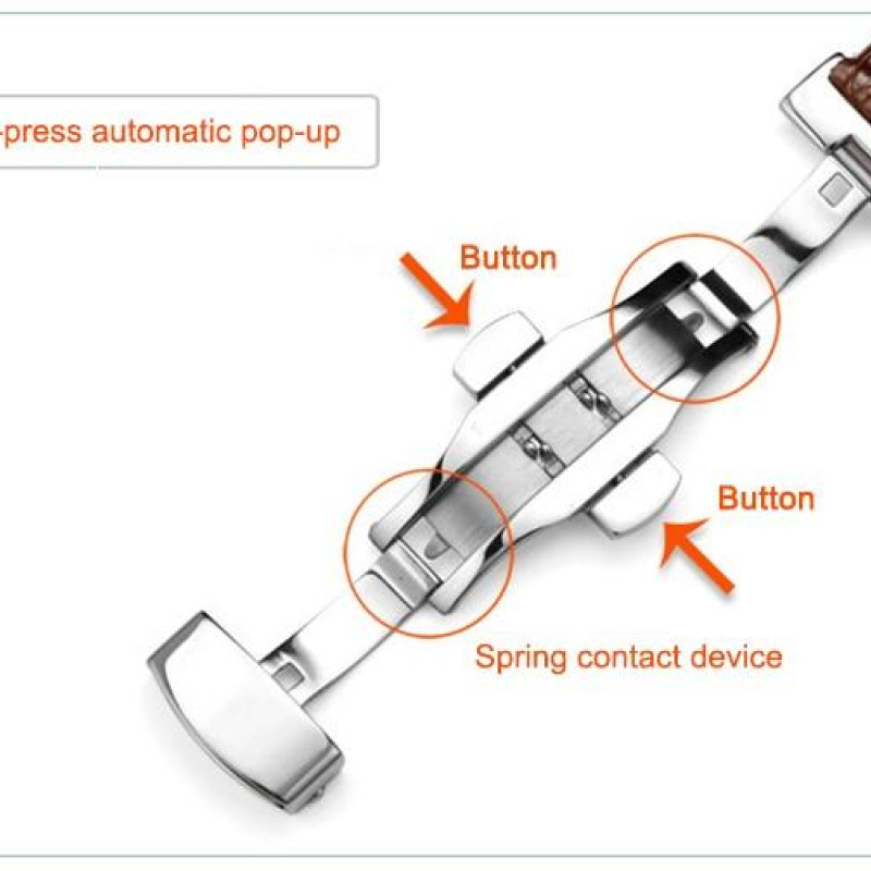 Змінний шкіряний ремінець 20 мм Коричневий з білою строчкою
