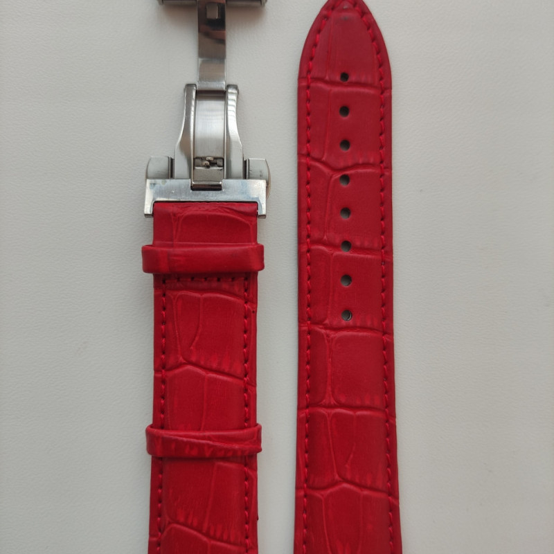 Змінний шкіряний ремінець 20 мм Червоний