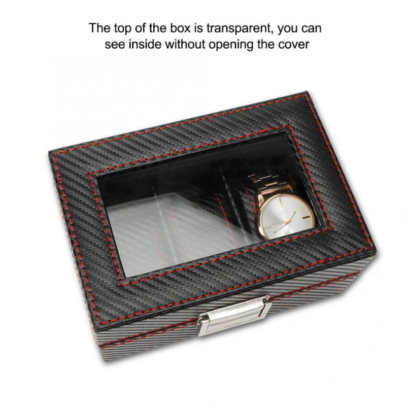Скринька для годинника з вуглецевого волокна на 3 відділення