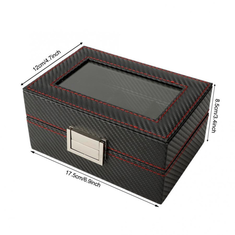 Скринька для годинника з вуглецевого волокна на 3 відділення