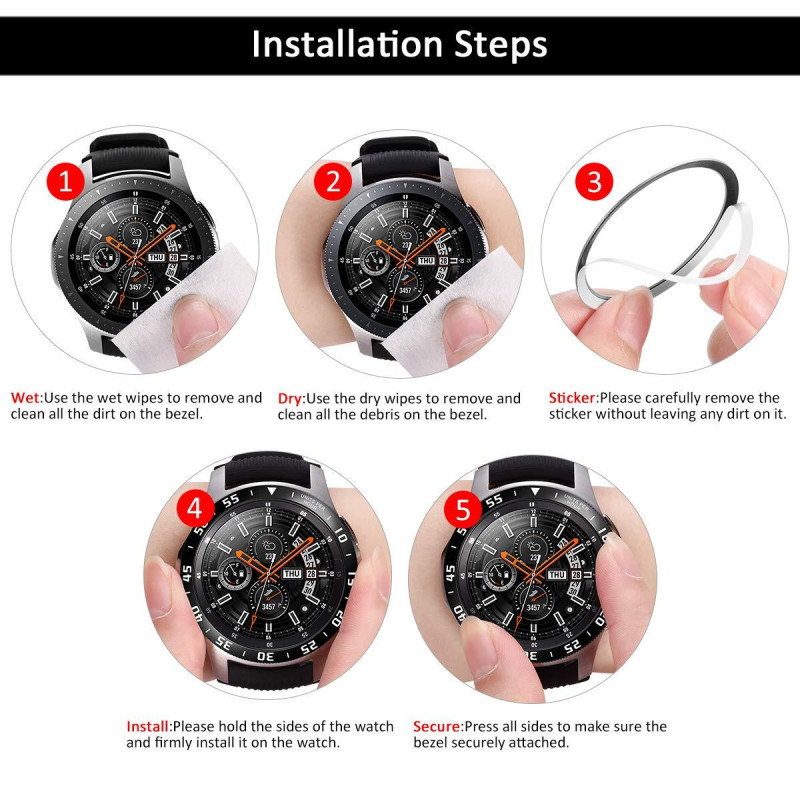 Захисний безель для Samsung Gear S3 / Galaxy Watch 46 mm. Чорний