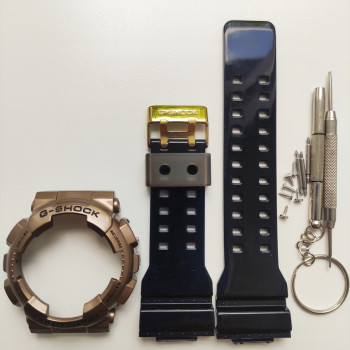 Casio ремінець + безель (рант) для G-SHOCK GA-100 / GA-110 / GA-120 / GD-100 / GD-100 / GD-120/ GAX-100/GLS-100 Матовий