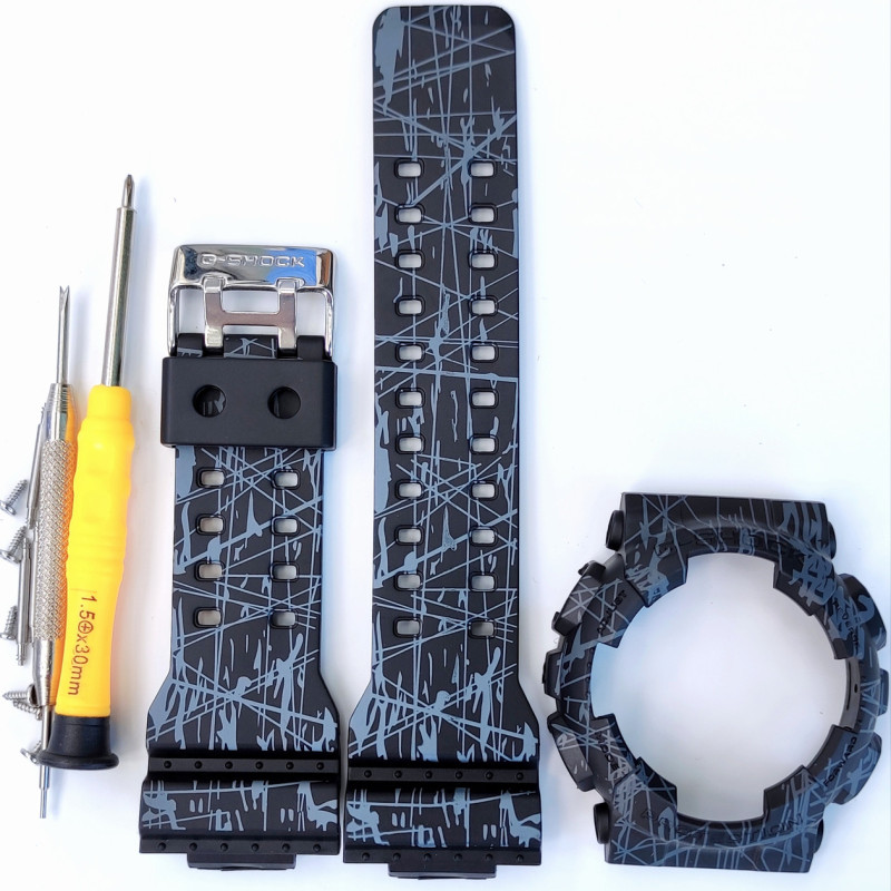 Casio ремінець + безель (рант) для G-SHOCK GA-100 / GA-110 / GA-120 / GD-100 / GD-100 / GD-120/ GAX-100/GLS-100 Матовий