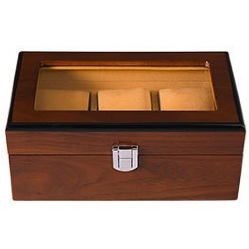 Розкішна дерев'яна коробка для годин з 3 відділами