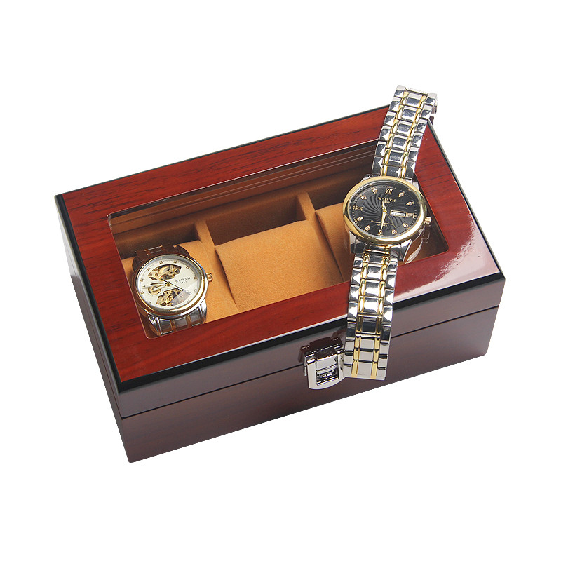 Розкішна дерев'яна коробка для годин з 3 відділами