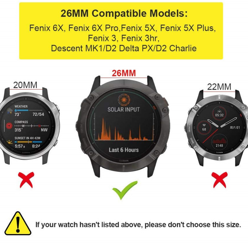 Ремінець для Garmin Fenix 7X / Enduro / 6X / 6X Pro / Tactix Delta/ 5X /5X Plus/3 HR /Quatix 3 /Quick Fit/26м Салатовий