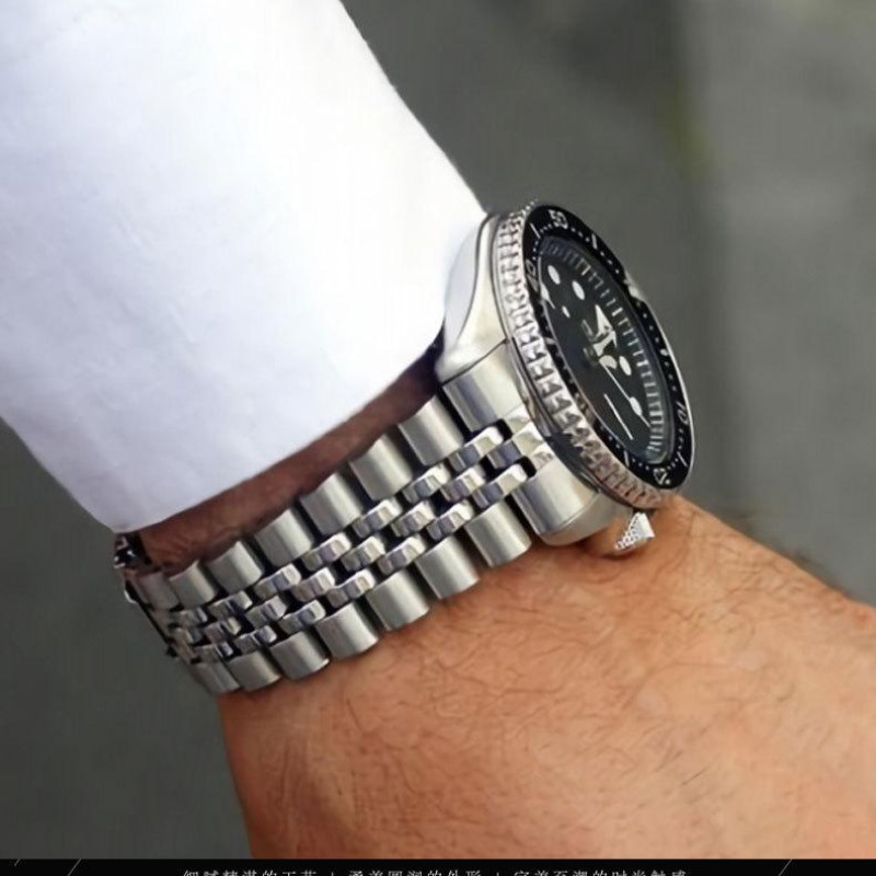 Браслет для годинника Seiko SKX007 / 009 / 173 / 175 / SRPD63K1 з нержавіючої сталі 22 мм, кріплення півмісяць Серебристый 2