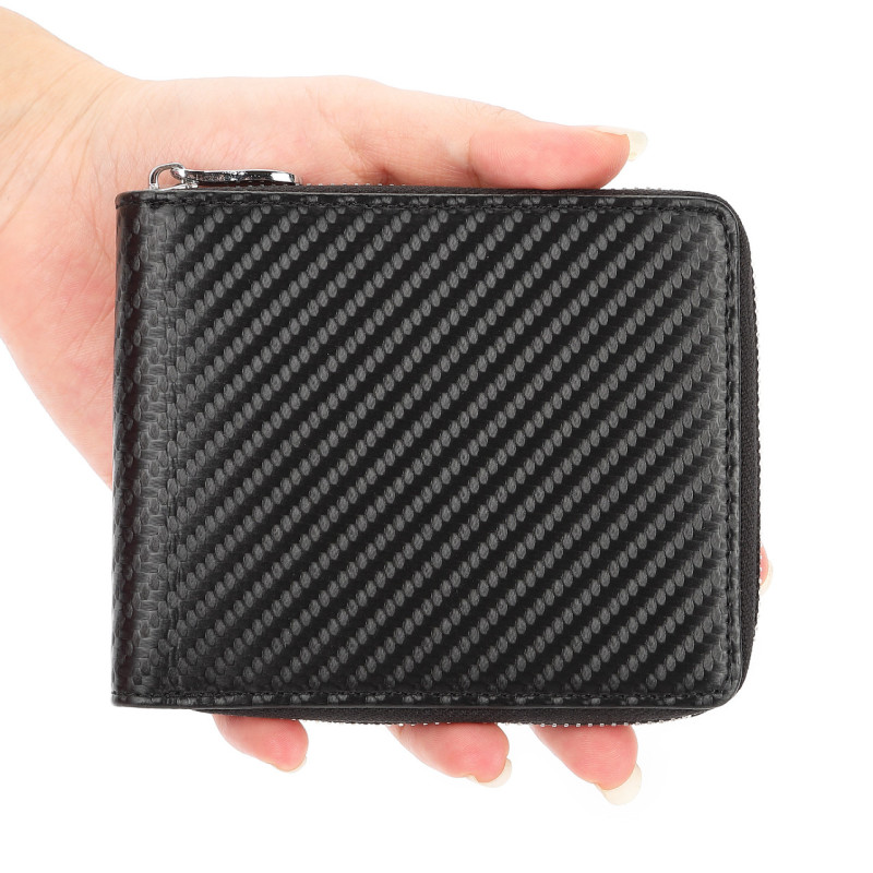 Чоловічий гаманець із натуральної шкіри із Rfid-захистом. Під карбон