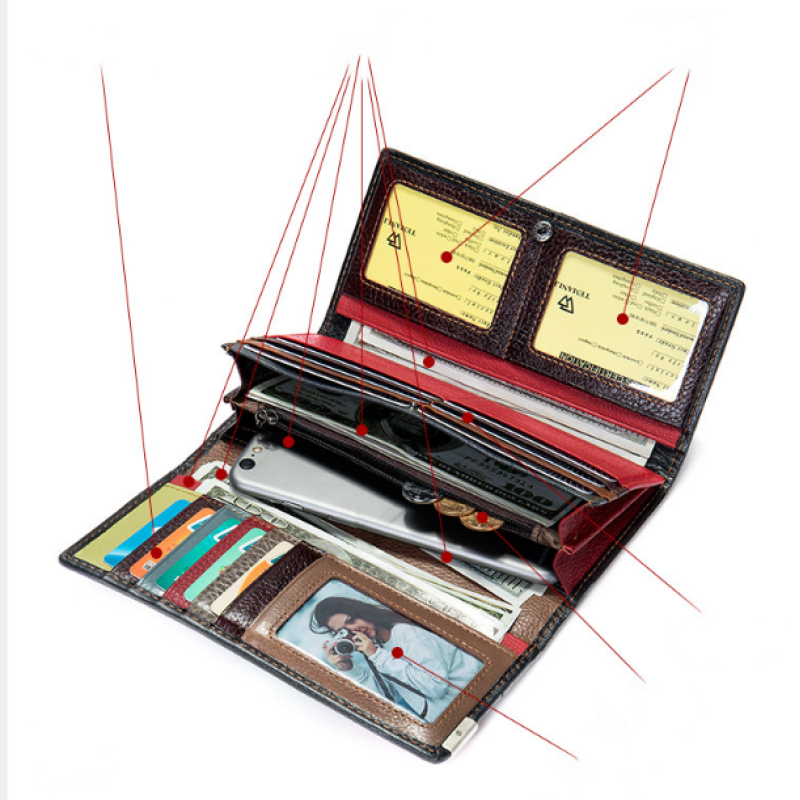 Жіночий довгий гаманець із натуральної шкіри. Жіноче портмоне. Шкіряний жіночий гаманець клатч