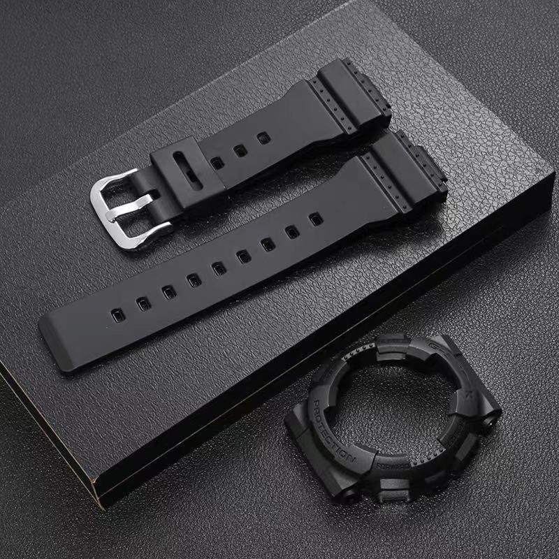 Casio ремінець + безель (рант) для годинника Casio Baby-G GMA-S110 / S120 / S130 / S140 Чорний