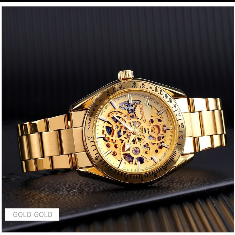 Чоловічий механічний годинник скелетон Skmei 9194