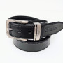 Чорний чоловічий ремінь з натуральної шкіри