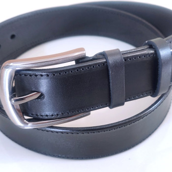Чоловічий ремінь шкіряний класичний. Чорний