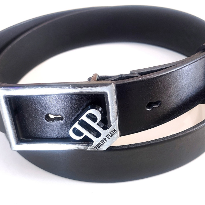 Чоловічий ремінь з натуральної шкіри. Чорний