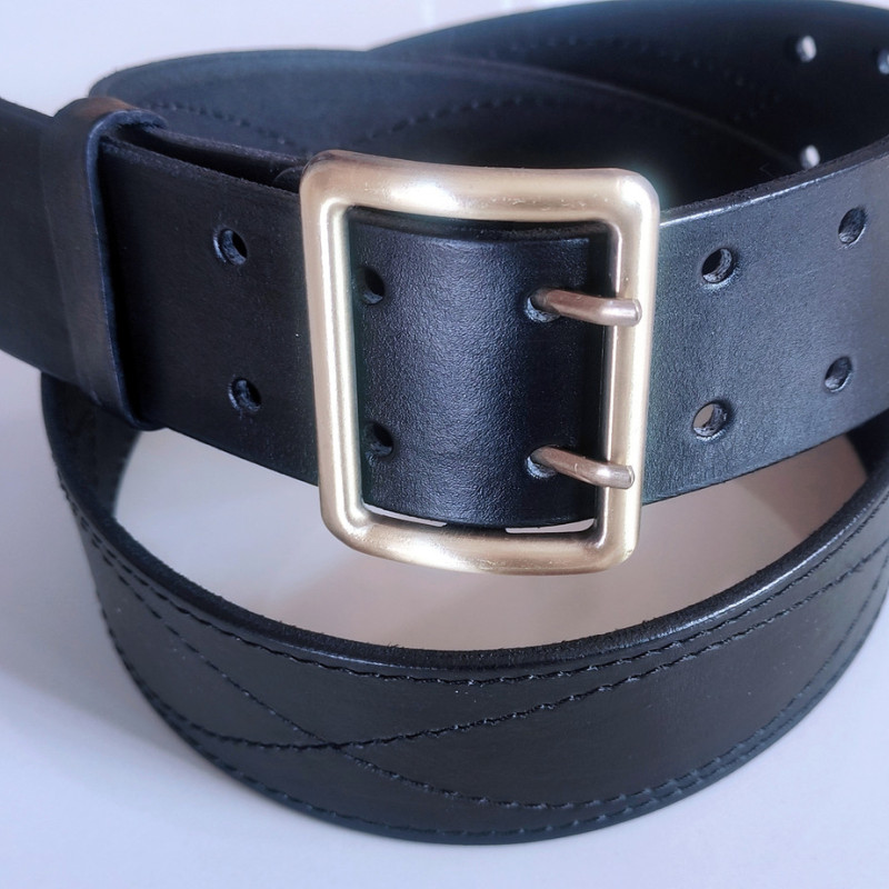 Ремінь військовий портпея шкіряний. Чорний 1300