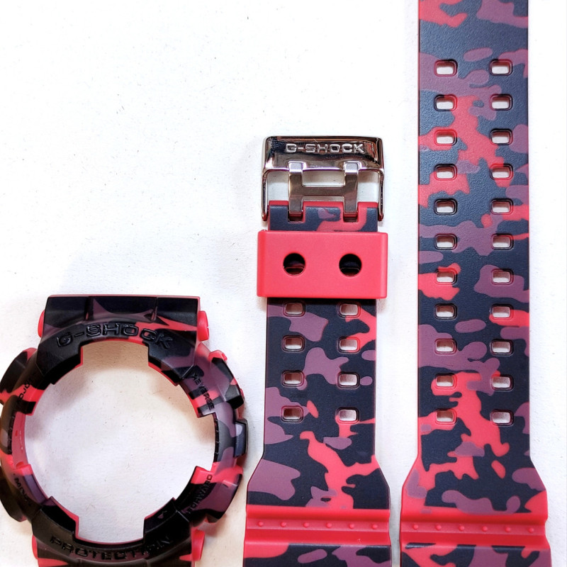 Casio ремінець + безель (рант) для годинника G-SHOCK GA-120 / GA-100 / GA-110 / GD-100 / GD-120 / GD-110/GAX-100/GLS-100 Камуфляж