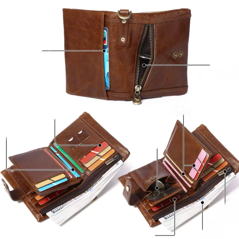 Чоловічий шкіряний гаманець із натуральної шкіри