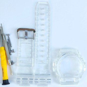 Casio ремінець + безель (рант) для G-SHOCK DW-6900 / GW-6900 / G-6900 / GLX-6900 Прозорий білий