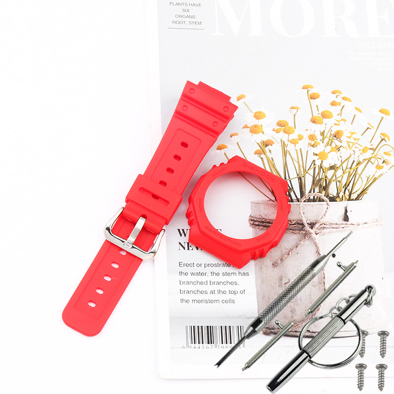 Ремінець, безель (рант) для годинника Casio G-SHOCK GA-2100 / GA-2110 Червоний