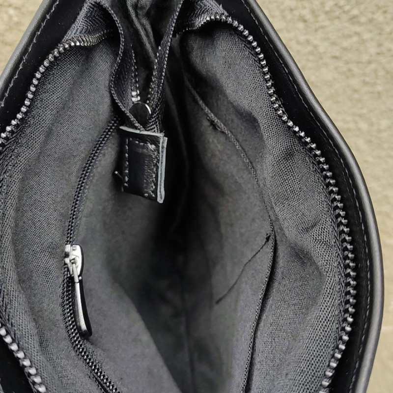 Чоловіча сумка із натуральної шкіри. Чорна