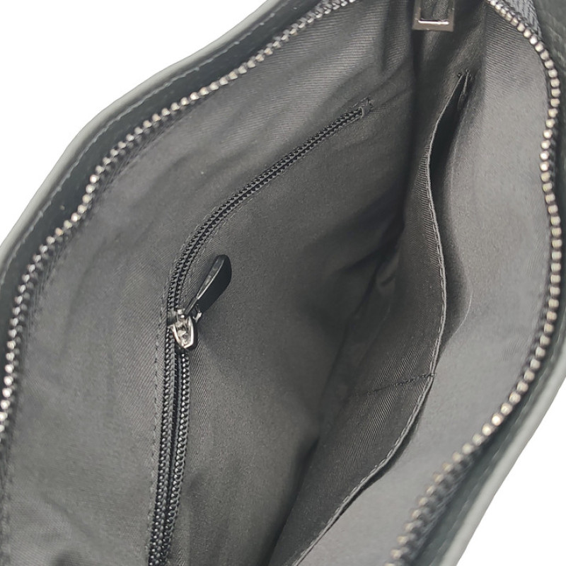 Чоловіча сумка із натуральної шкіри. Чорна