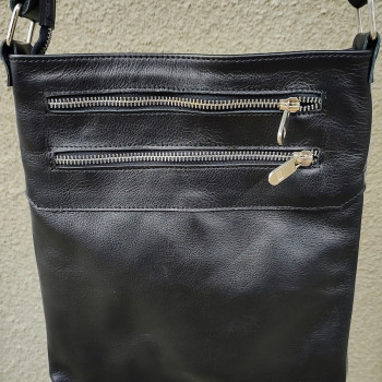 Чоловіча сумка із натуральної шкіри. Чорна