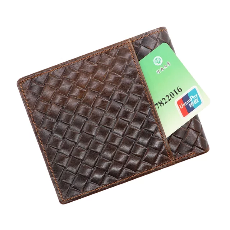 Чоловічий вертикальний гаманець із натуральної шкіри із Rfid-захистом з тисненням