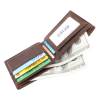 Чоловічий вертикальний гаманець із натуральної шкіри із Rfid-захистом з тисненням