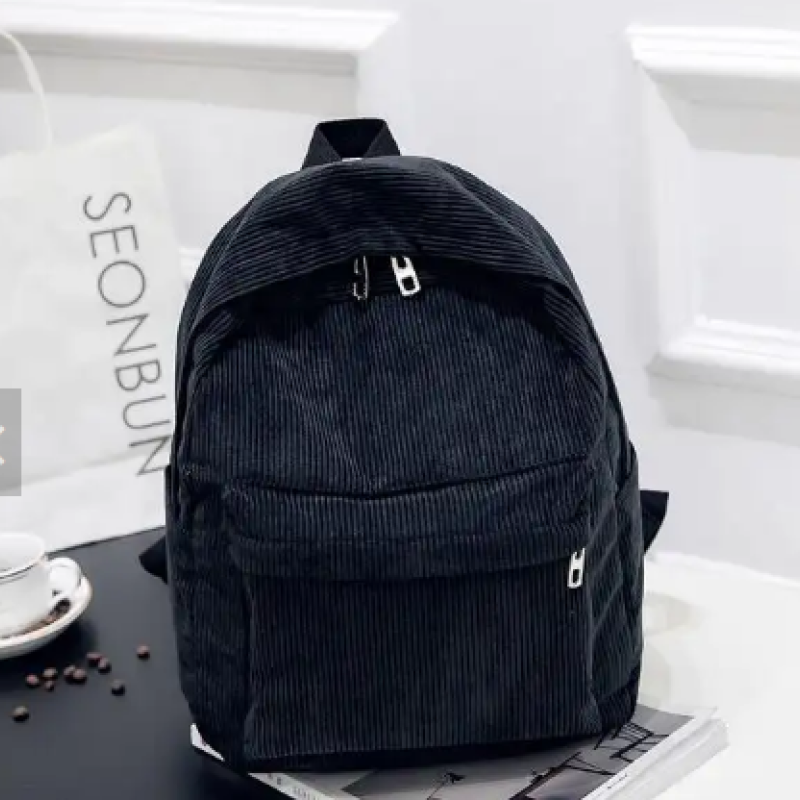 Модний вельветовий рюкзак Чорний