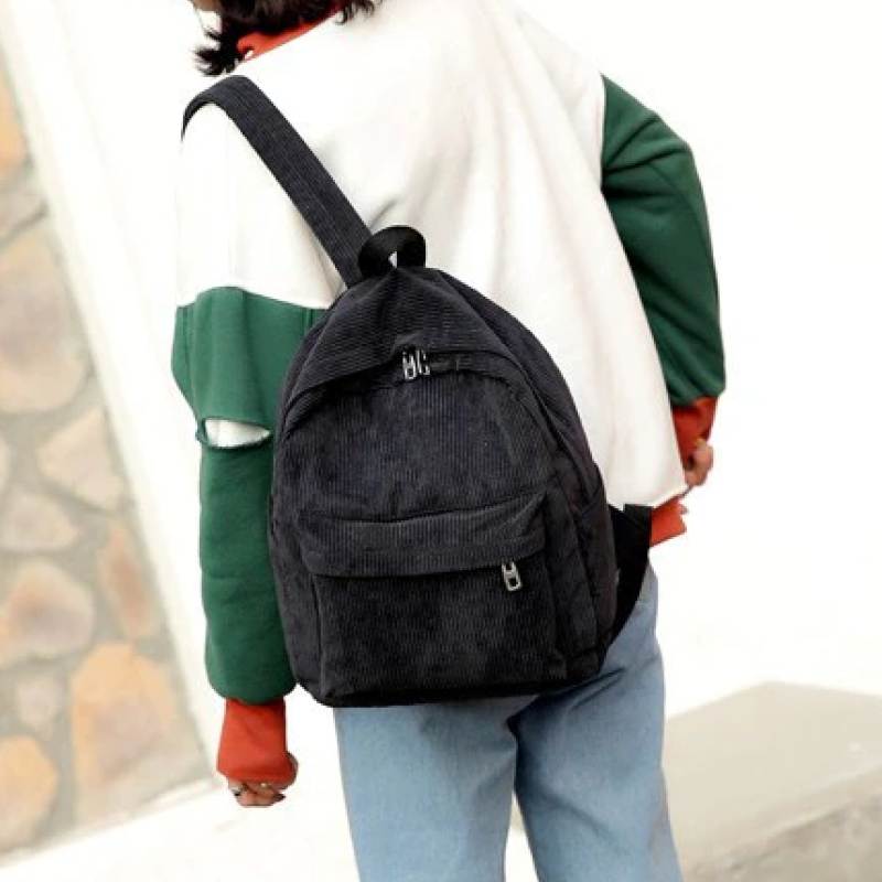 Модний вельветовий рюкзак Чорний