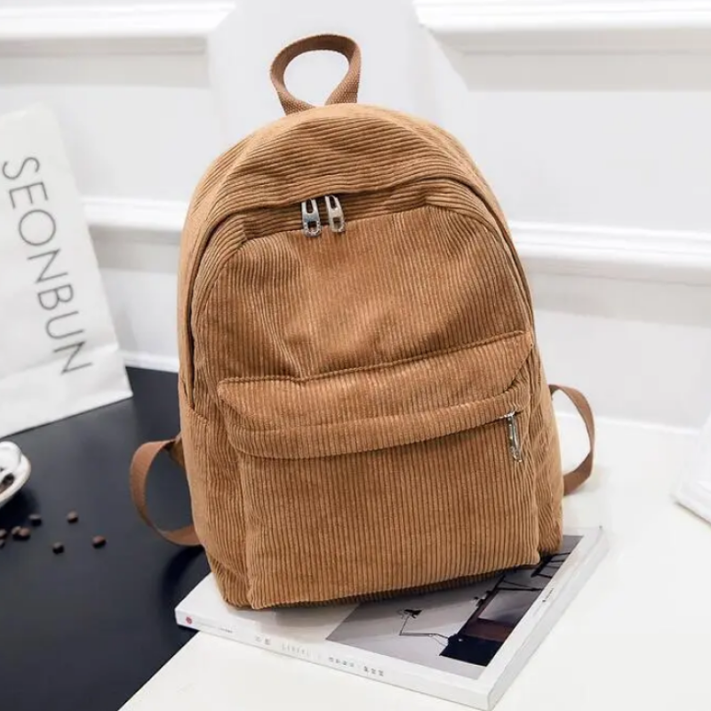 Модний вельветовий рюкзак Коричневий