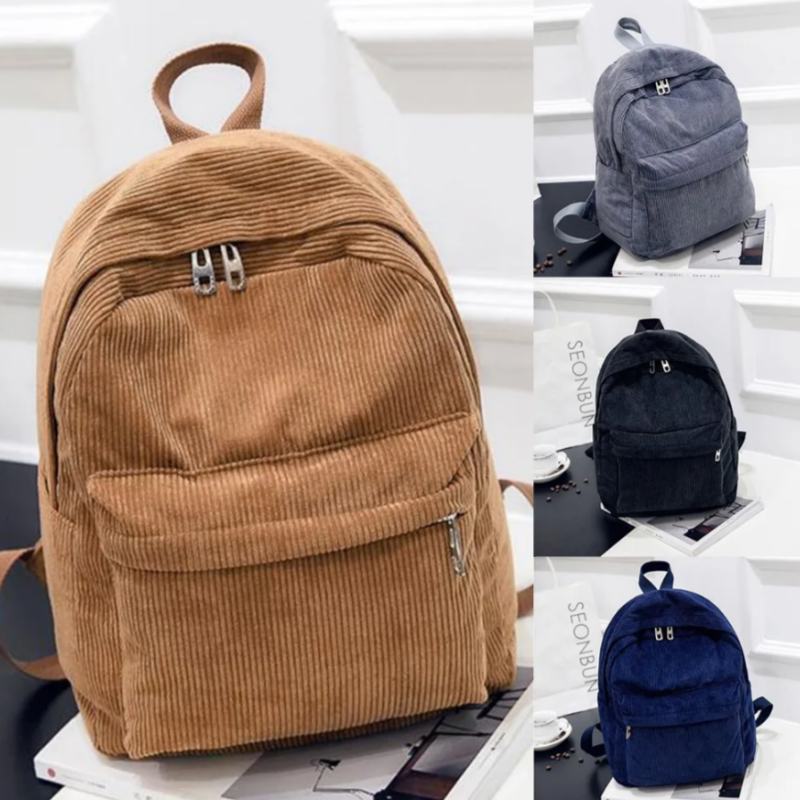 Модний вельветовий рюкзак Коричневий