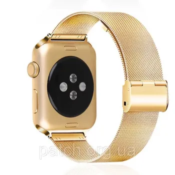 Ремінець для Apple Watch 38/40/42/44 мм, браслет із неіржавкої сталі міланське плетіння Золото