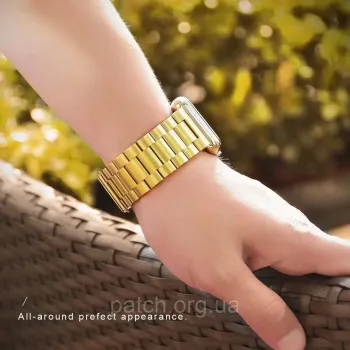 Литий браслет із неіржавкої сталі для Apple Watch 38 / 40 / 42 / 44 / 45 мм Золото
