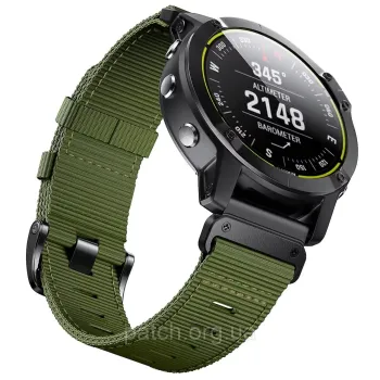 Тканинний ремінець для Garmin Fenix 7X / Enduro / 6X / 5X / Tactix / 3 HR / QUICK FIT 26 MM Зелений
