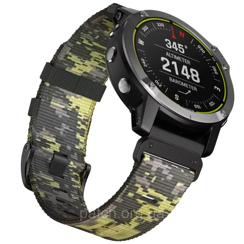 Тканинний ремінець для Garmin Fenix 7X / Enduro / 6X / 5X / Tactix / 3 HR / QUICK FIT 26 MM Піксель