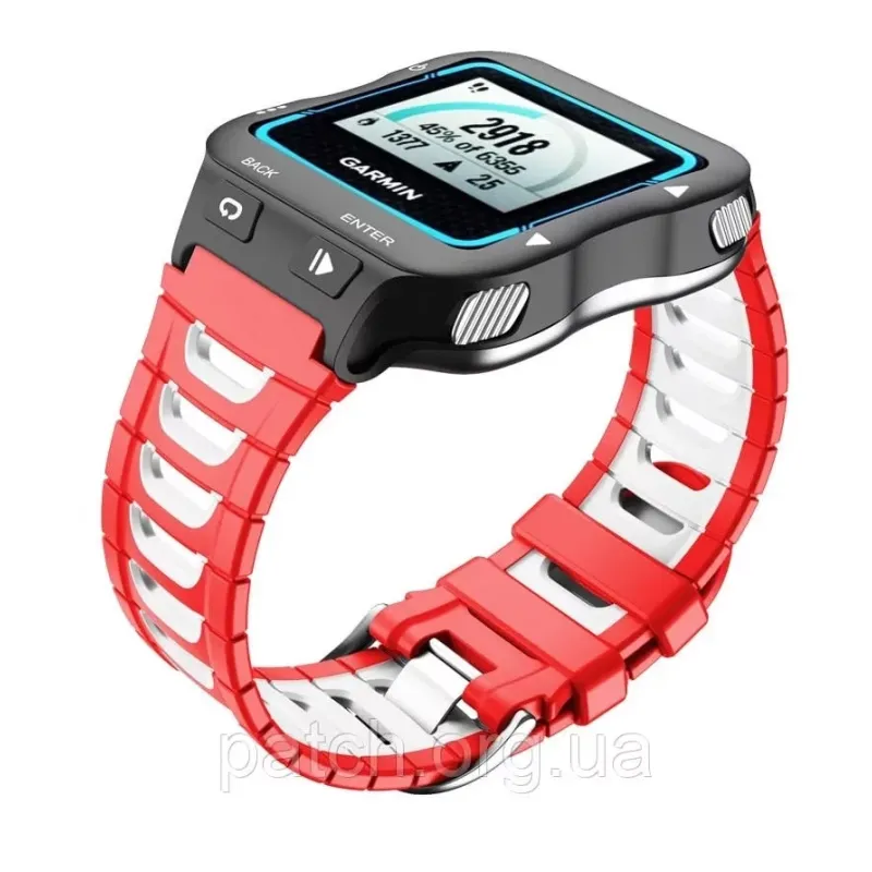Змінний силіконовий ремінець для годинника Garmin Frorerunner 920XT Червоний з білим