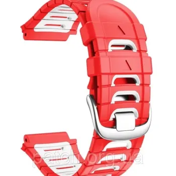 Змінний силіконовий ремінець для годинника Garmin Frorerunner 920XT Червоний з білим