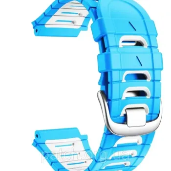 Змінний силіконовий ремінець для годинника Garmin Frorerunner 920XT Синій з білим