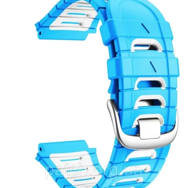 Змінний силіконовий ремінець для годинника Garmin Frorerunner 920XT Синій з білим