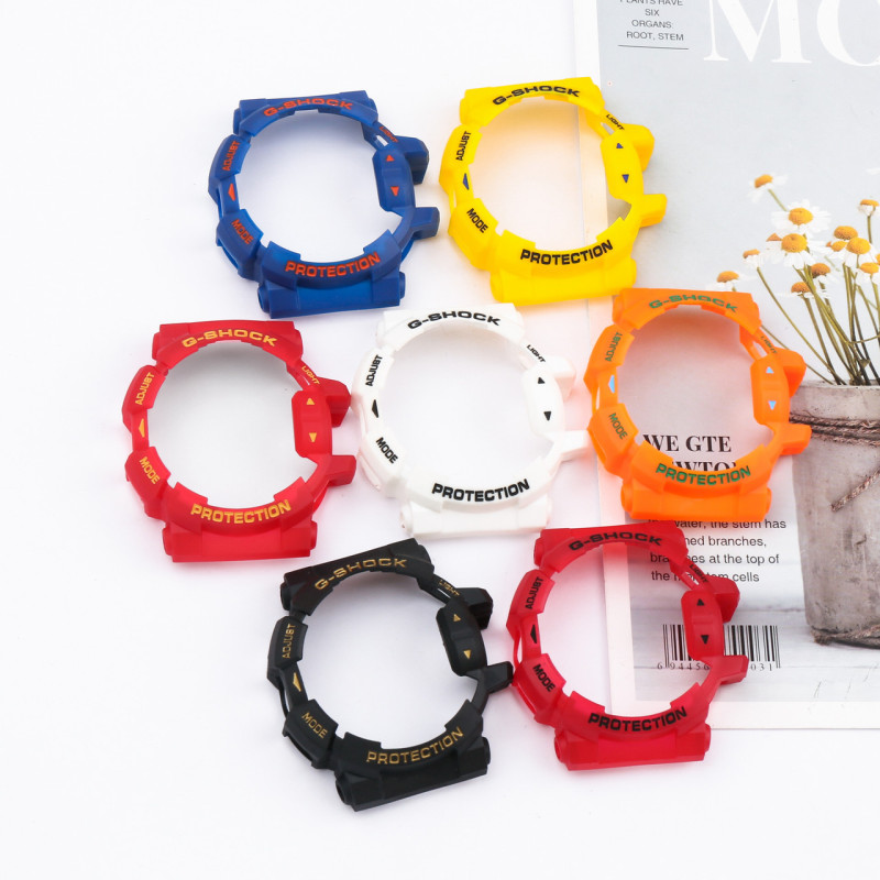 Casio ремінець + безель (рант) для G-SHOCK GA-400 / GBA-400 Матовий Чорний з жовтим