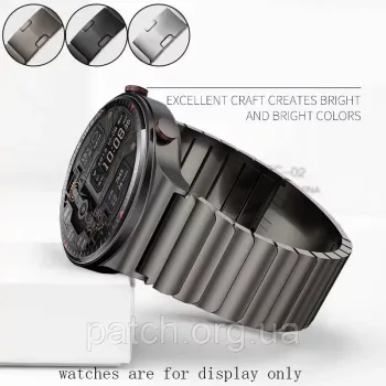 Браслет із неіржавкої сталі для Huawei Watch 3 / 3 Pro / GT 2 46 мм / GT2 Pro / GT 2e Титаново-сірий