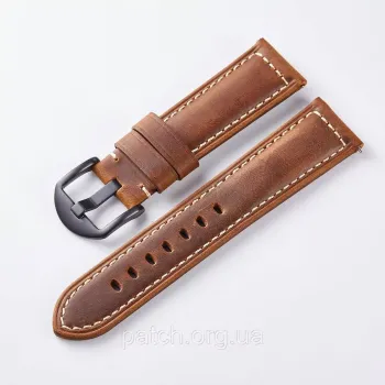 Шкіряний ремінець для Huawei Watch 3 / 3 Pro / GT 2 46 мм / GT2 Pro / GT 2e / Magic зі шкіри Crazy horse Темно-коричневий застібка