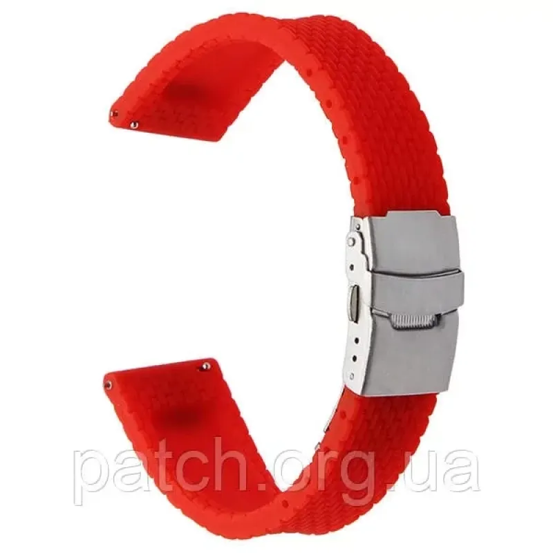 Силіконовий м'який змінний ремінець для годинника, із системою швидкої заміни, 20 мм Червоний