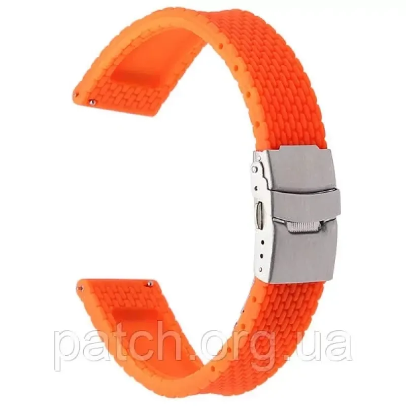 Силіконовий м'який змінний ремінець для годинника, із системою швидкої заміни, 20 мм Жовтогарячий