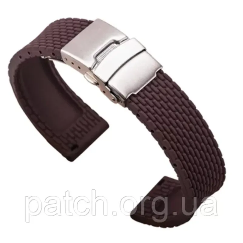 Силіконовий м'який змінний ремінець для годинника, із системою швидкої заміни, 20 мм Коричневий