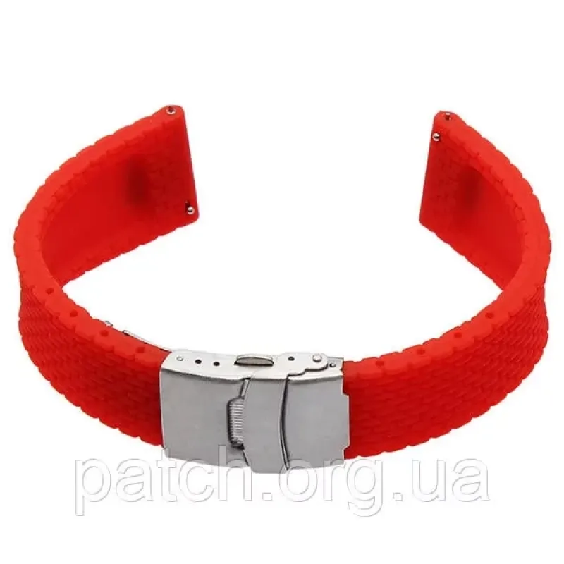 Силіконовий м'який змінний ремінець для годинника, із системою швидкої заміни, 22 мм Червоний