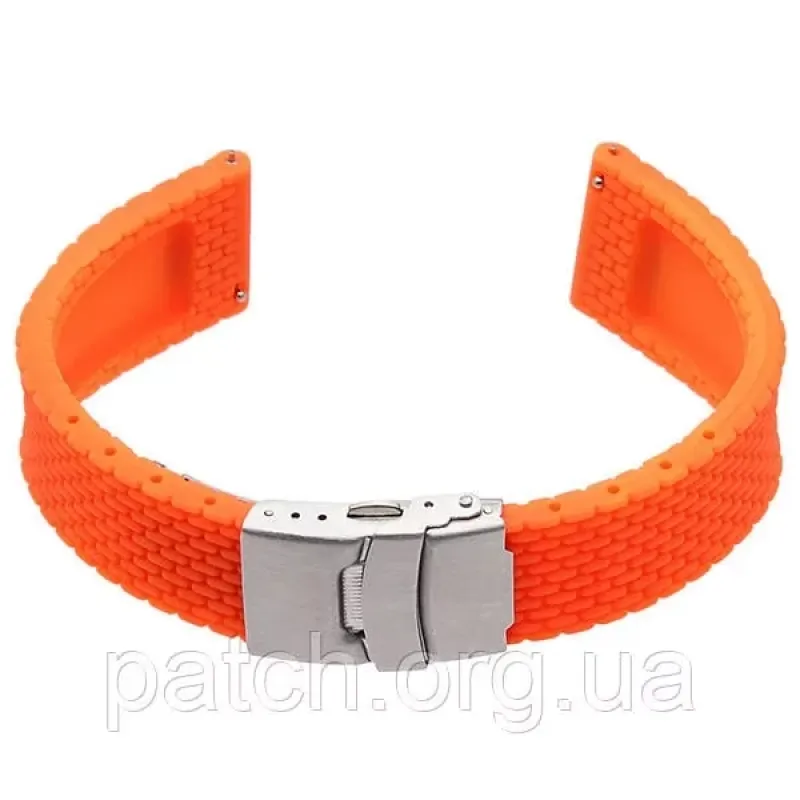 Силіконовий м'який змінний ремінець для годинника, із системою швидкої заміни, 22 мм Жовтогарячий